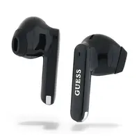 Bezdrôtové slúchadlá Guess Elongated Metalic Printed Logo čierna farba