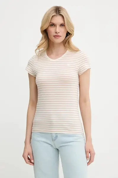 Bavlnené tričko G-Star Raw Stripe eyben slim v t 2.0