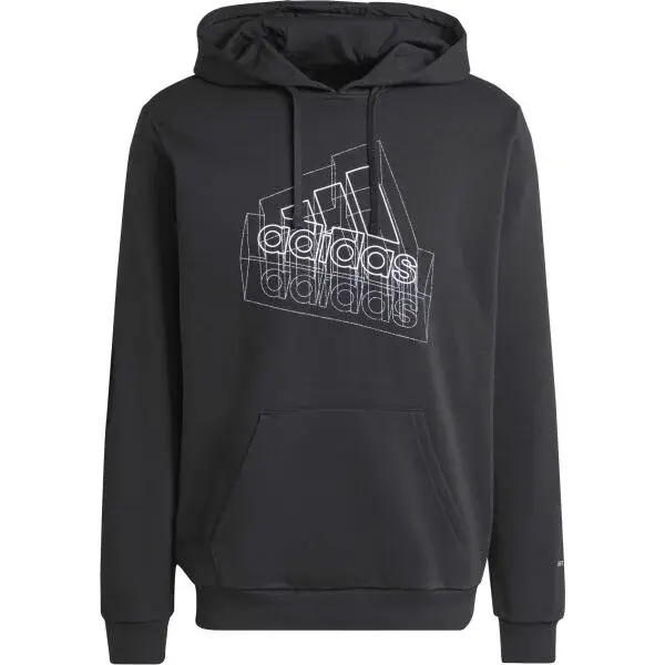 adidas TECH GRAPHIC HOODIE Pánská mikina, černá, velikost XXL