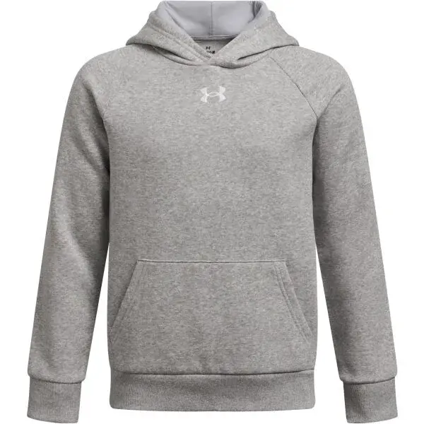 Under Armour RIVAL FLEECE HOODIE Chlapecká mikina, šedá, velikost M