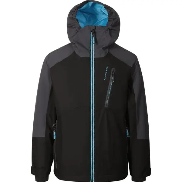 ALPINE PRO EDEFO Dětská lyžařská bunda, černá, velikost 152-158