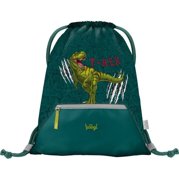 BAAGL T-REX Sáček na obuv, tmavě zelená, velikost