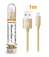Datový kabel ALIGATOR TUBA 2A, iPhone lightning, zlatá