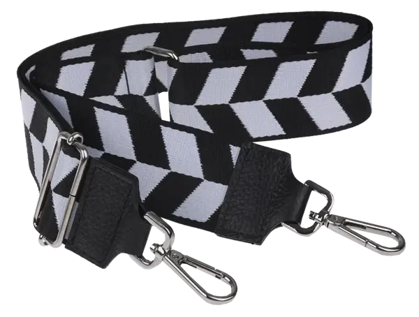 NovaKabelka.cz Látkový přídavný popruh černo-bílý