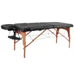 Masážní lehátko inSPORTline Taisage 186x70x62-84 cm 2-dílné dřevěné černá