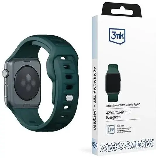 Řemínek 3mk Silicone Watch Strap pro Apple 42/44/45/49 mm, zelená