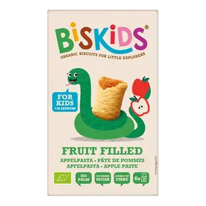 BELKORN BISkids BIO měkké dětské sušenky s jablečným pyré bez přidaného cukru 33% ovoce 120 g