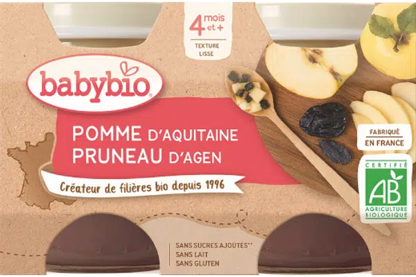 BABYBIO jablko švestka 2 x 130 g