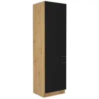 Vysoká kuchyňská skříň Modena, 60 cm, dub artisan/černá