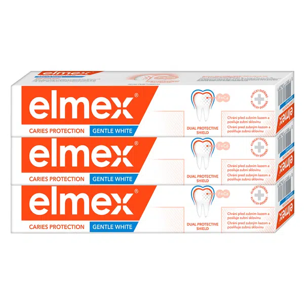ELMEX Caries Protection Gentle White zubní pasta proti zubnímu kazu triopack 3 x 75 ml