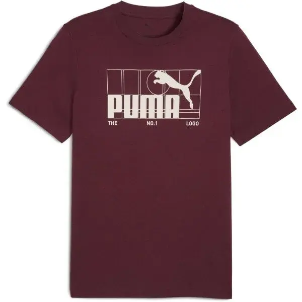 Puma GRAPHIC NO.1 LOGO TEE Pánské triko, vínová, velikost