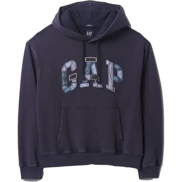 GAP PATCHWORK LOGO Pánská mikina, tmavě modrá, velikost