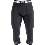 GAMEPATCH TIGHTS 3/4 WITH KNEE PADDING Kompresní unisex legíny, černá, velikost