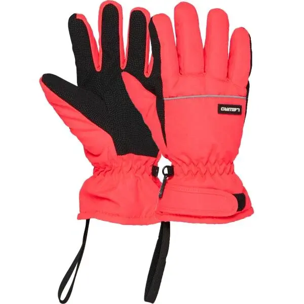 Lewro EVENY Dětské zimní rukavice, lososová, velikost 12-15Y