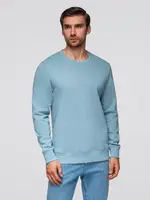 Ombre BASIC men's sweatshirt with round neckline - blue