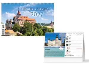 Kalendář 2027 stolní Hrady a zámky