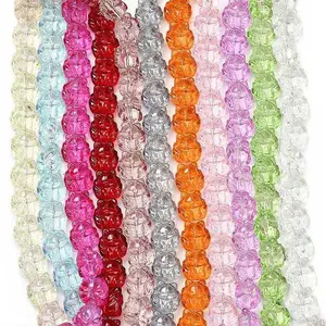 Baking Paint Transparent Glass Bead Strands