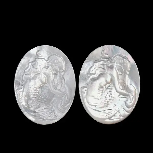 Natural White Shell Carved Cabochons