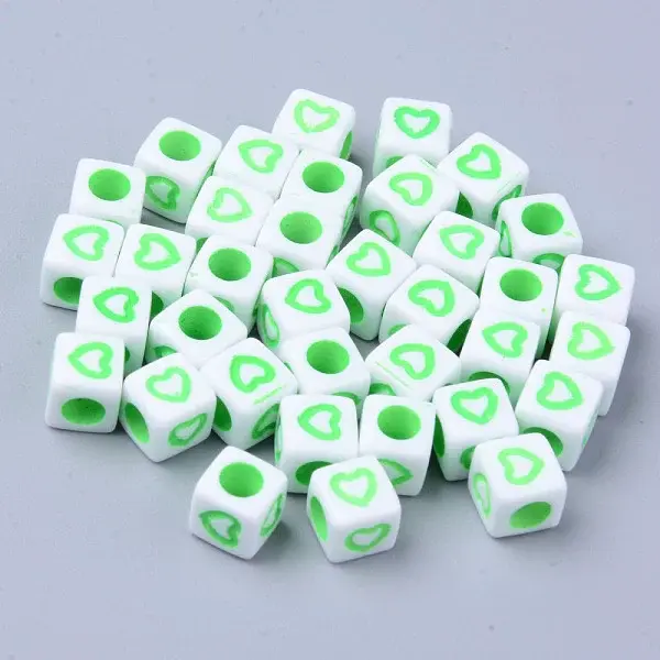 Opaque White Acrylic European Beads