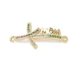 Mother's Day Brass Micro Pave Cubic Zirconia Links