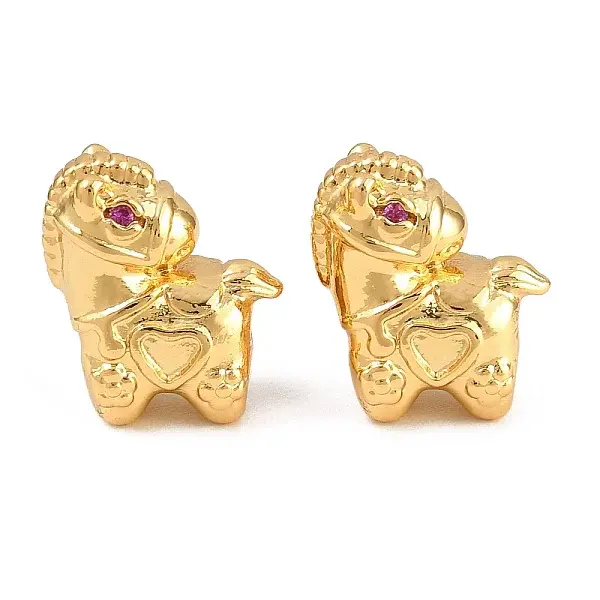 Brass Micro Pave Purple Cubic Zirconia Beads