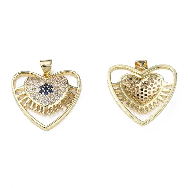 Brass Micro Pave Cubic Zirconia Pendants