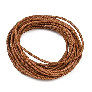 Braided Leather Cord with Core