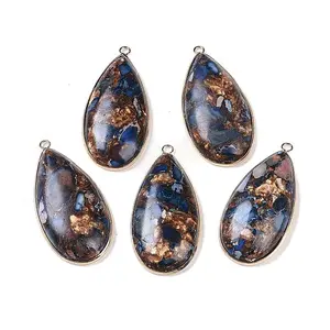 Dyed Synthetic Imperial Jasper Pendants