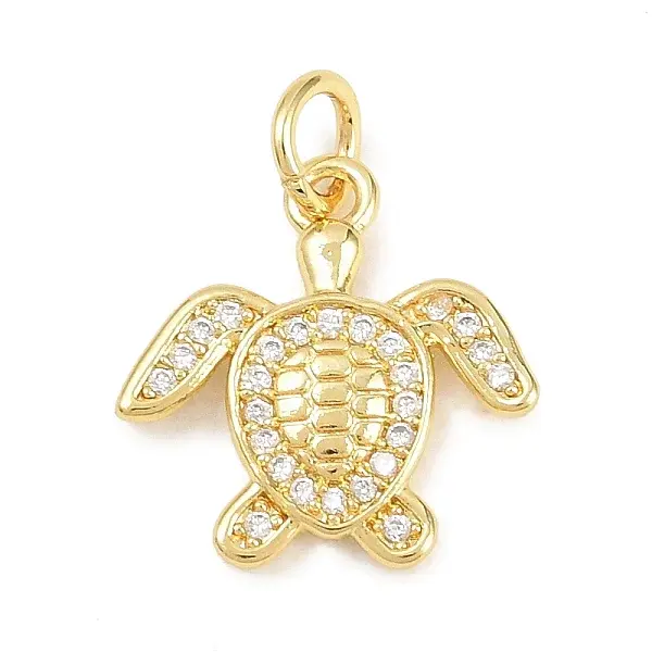 Brass Micro Pave Cubic Zirconia Pendants