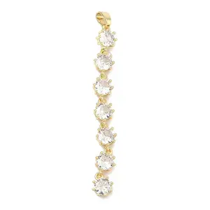 Brass Micro Pave Cubic Zirconia Big Pendants