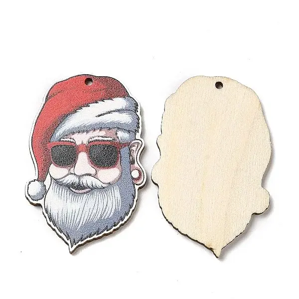 Single Face Christmas Printed Wood Big Pendants