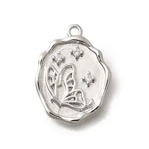 Brass Micro Pave Cubic Zirconia Pendants