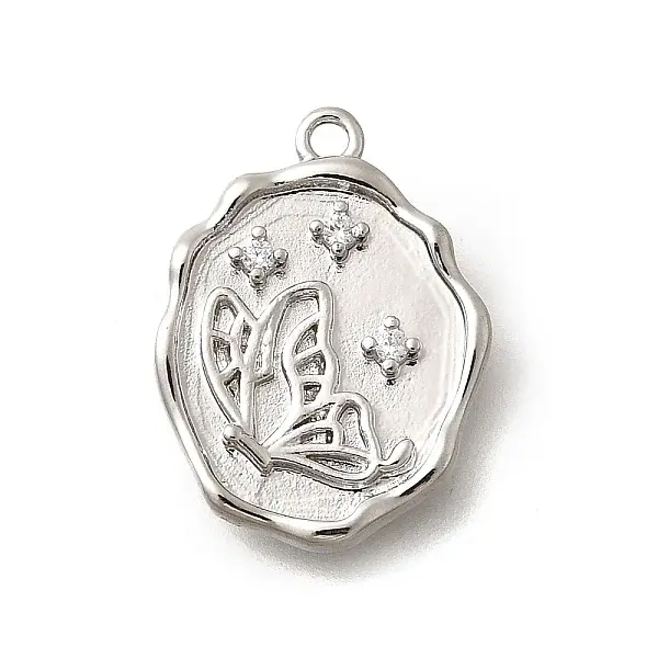 Brass Micro Pave Cubic Zirconia Pendants