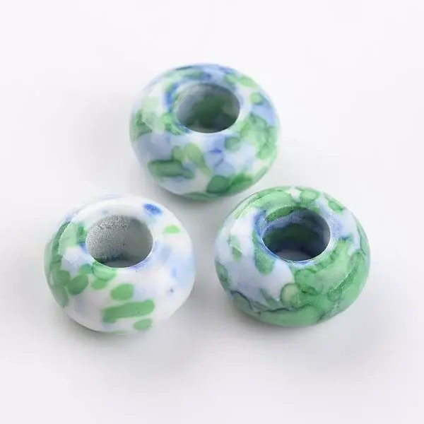 Dyed Rondelle Natural Ocean White Jade Beads