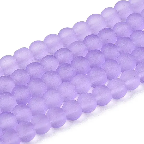 Baking Paint Transparent Glass Bead Strands