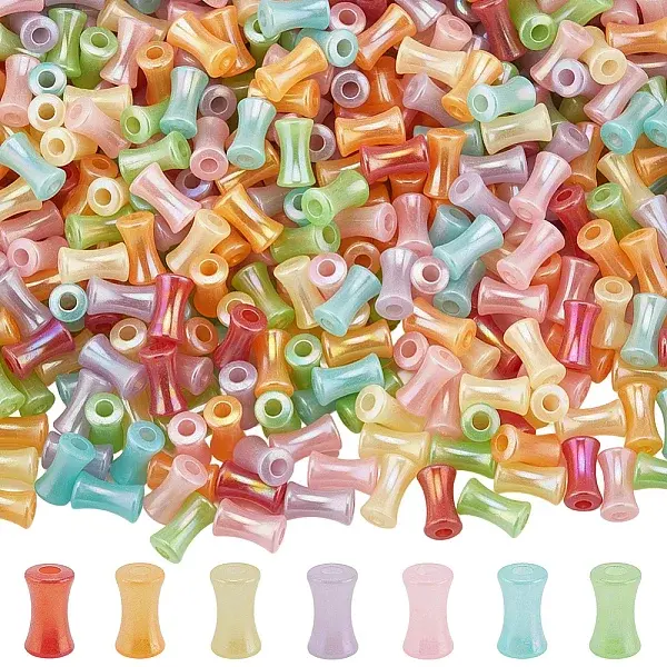 500Pcs Electroplate Opaque Resin Beads