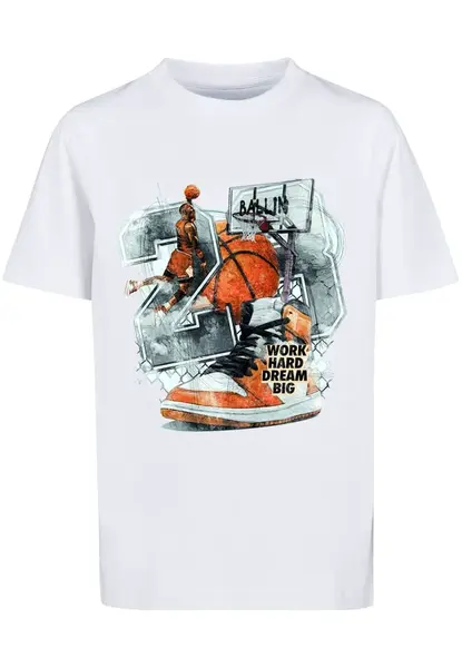 Mister Tee Tričko  sivá / oranžová / čierna / biela