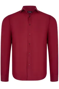 G726 DEWBERRY MEN'S SHIRT-BURGUNDY