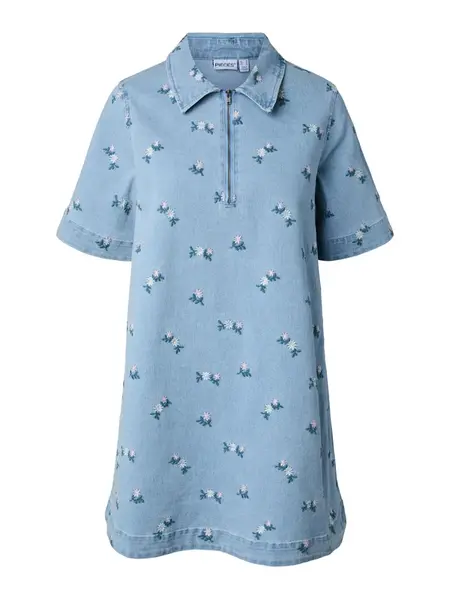 PIECES Košeľové šaty 'PCFlora'  modrá denim