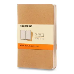 Zošity Moleskine Cahier S, linajkový, 3 ks, kartón