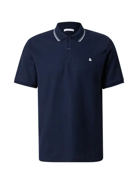 JACK & JONES Tričko 'JJEAustin'  tmavomodrá / biela