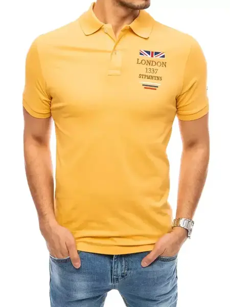 Polo tričko s výšivkou žlté Dstreet