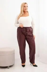 Plus size nohavice z umelej kože
