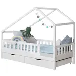 Livetastic DĚTSKÁ POSTEL SE STŘÍŠKOU, 90/200 cm, bílá