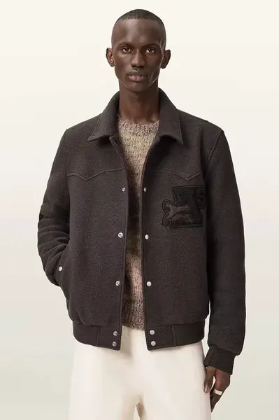 AllSaints bunda bomber pánska vlnená ROYCE
