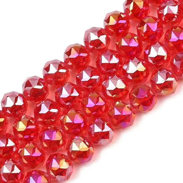 Transparent Electroplate Glass Beads Strands