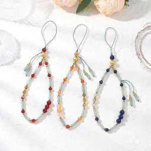 Natural Lapis Lazuli & Carnelian & Peacock Green Agate Mobile Straps