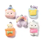 Bear Theme Opaque Resin Pendants