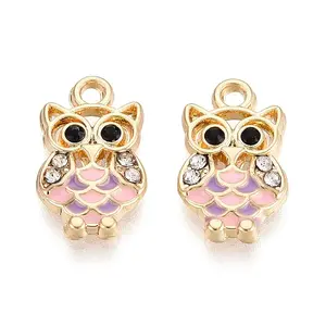 Light Gold Tone Alloy Enamel Pendants