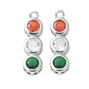 Brass Micro Pave Cubic Zirconia Pendants